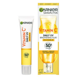 ضد آفتاب بی رنگ فلوئیدی ویتامین سی گارنیر SPF50+ حجم 40 میل
