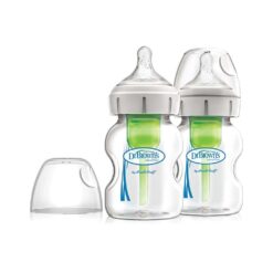 شيشه شير طلقی 150 ميل 2عددی آپشن پلاس عریض دكتر براون Dr Browns