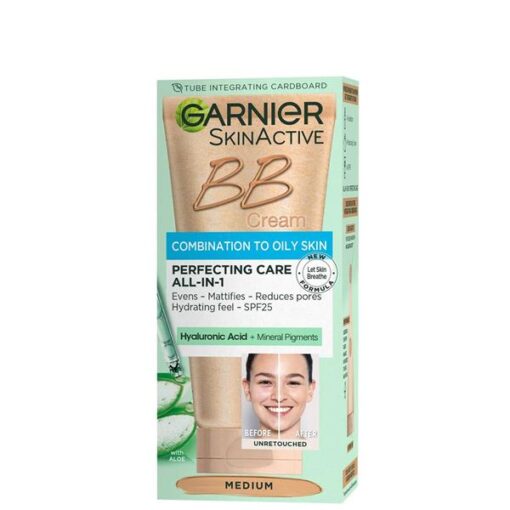 بی بی کرم گارنیر پوست مختلط تا چرب SPF25 حاوی هیالورونیک اسید