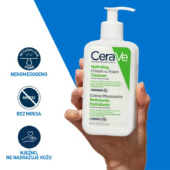 فوم شوینده کرمی پوست نرمال تا خشک سراوی Cerave Hydrating Cream To Foam For Normal To Dry 236Ml